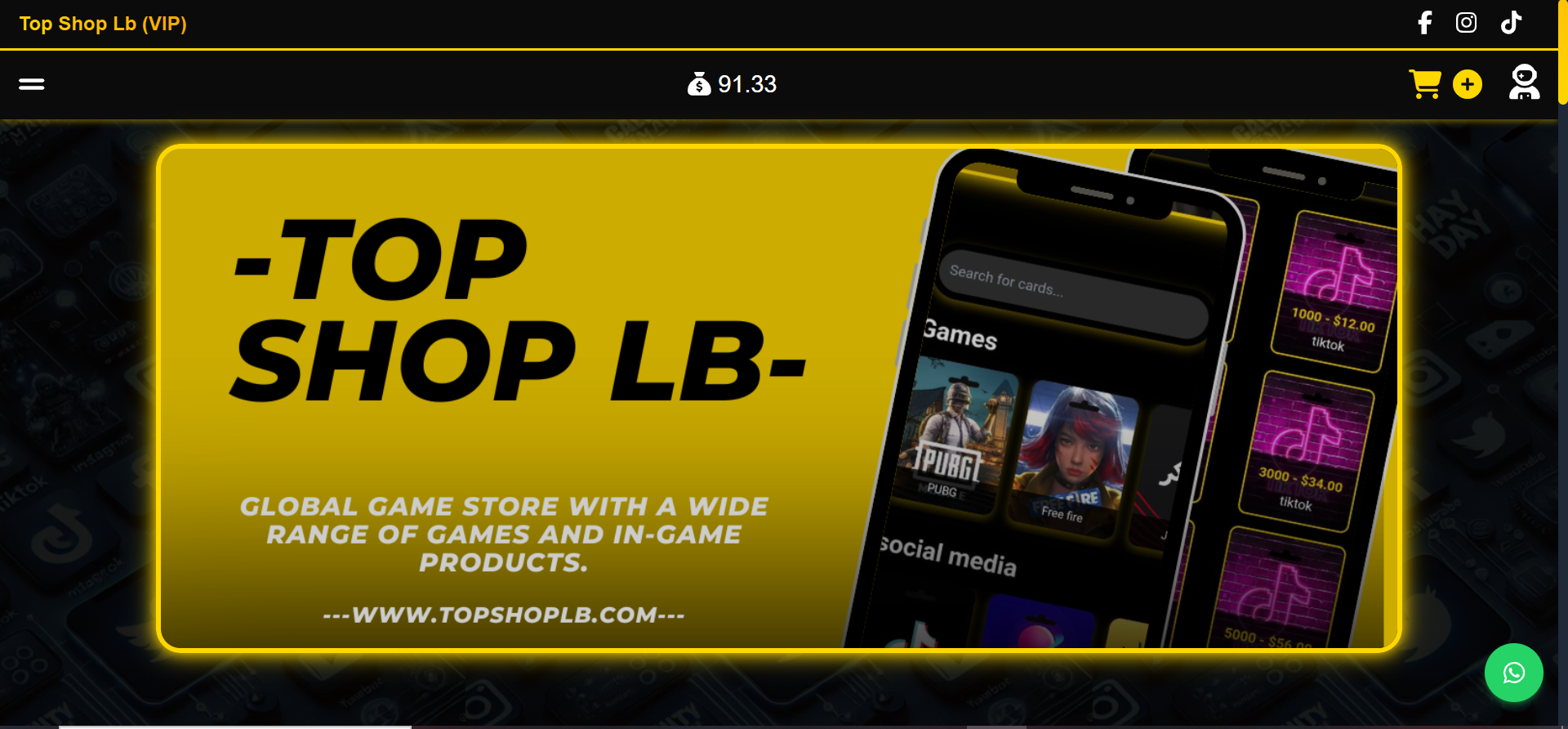 TopShop LB website preview